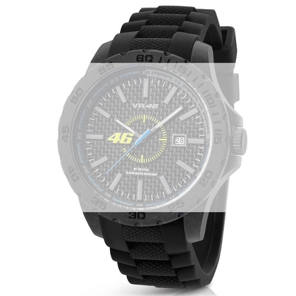 TW Steel VR8 Valentino Rossi VR|46 Uhrenarmband - Gummi Schwarz 22mm