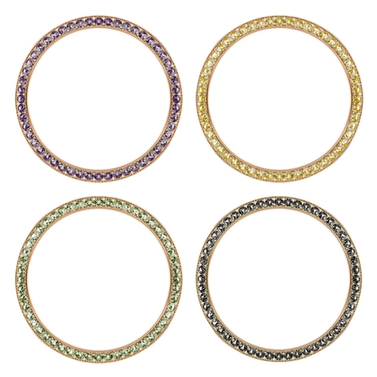 Marc Coblen 42mm SET 4x Lünetten Rose Gold Stahl mit Farbigem Kristallrand
