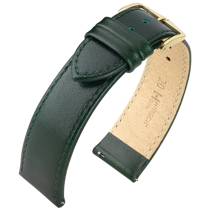 Hirsch Osiris Uhrenarmband Rindbox Leder Grün