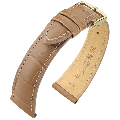 Hirsch London Louisiana Alligator Uhrenarmband Matt Beige