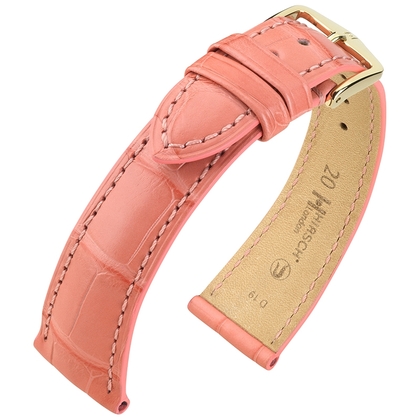 Hirsch London Louisiana Alligator Uhrenarmband Matt Rosa