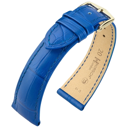 Hirsch London Louisiana Alligator Uhrenarmband Matt Königsblau