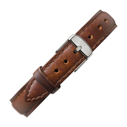 Daniel Wellington 13mm Classy St Mawes Uhrenarmband Leder Braun mit Stahlschliesse