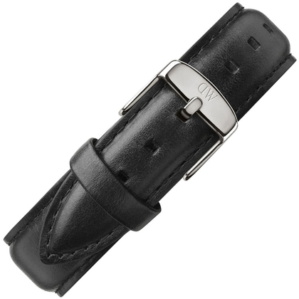 Daniel Wellington 18mm Classic Sheffield Uhrenarmband Leder Schwarz mit Stahlschliesse
