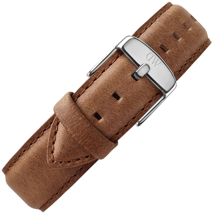 Daniel Wellington 19mm Dapper Durham Uhrenarmband Leder Braun mit Stahlschliesse