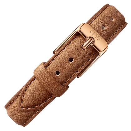Daniel Wellington 14mm Petite Durham Uhrenarmband Leder Braun mit Roséschliesse