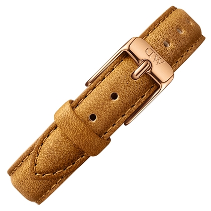 Daniel Wellington 12mm Petite Durham Uhrenarmband Leder Braun mit Roséschliesse