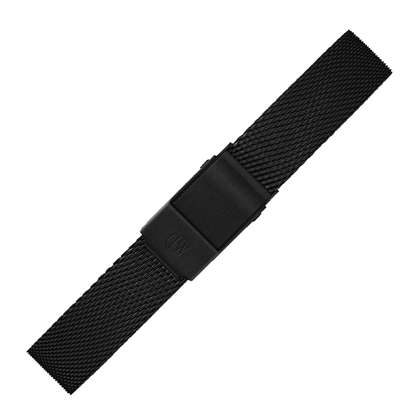 Daniel Wellington 12mm Petite Ashfield Mesh Uhrenarmband Schwarz