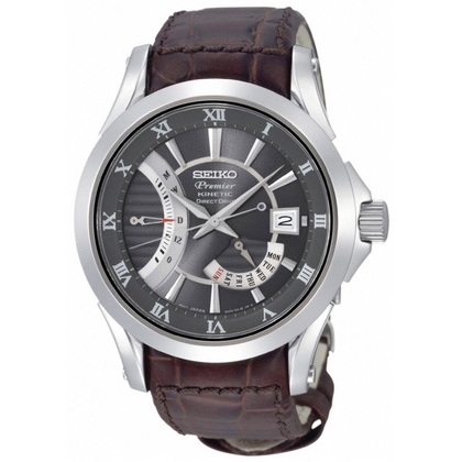 Seiko Premier Uhrenarmband SRH009P1 Leder Braun