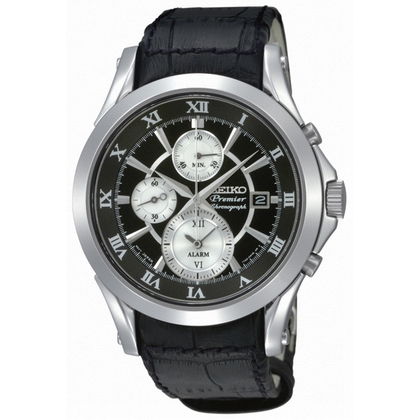 Seiko Premier Uhrenarmband SNAD29P1 Leder Schwarz