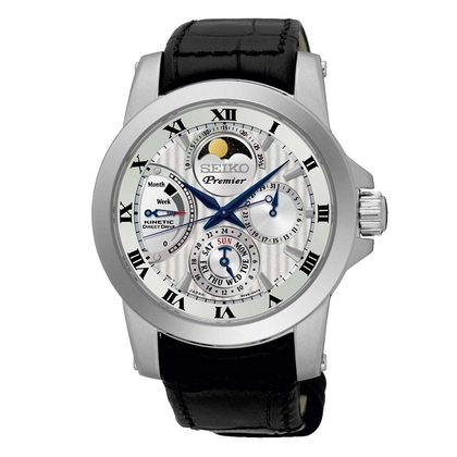 Seiko Premier Uhrenarmband SRX011P2 Leder Schwarz