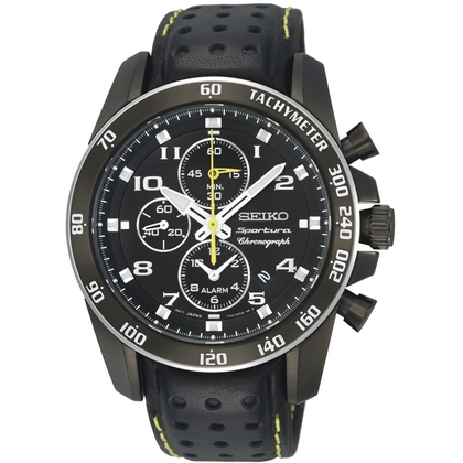 Seiko Sportura Uhrenarmband SNAE67P1 Leder Schwarz
