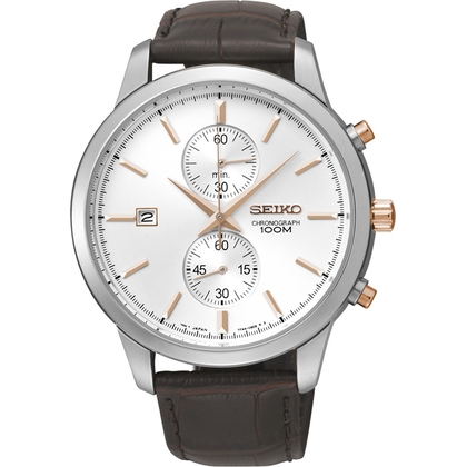 Seiko Quartz Uhrenarmband SNN277P1 Leder Braun