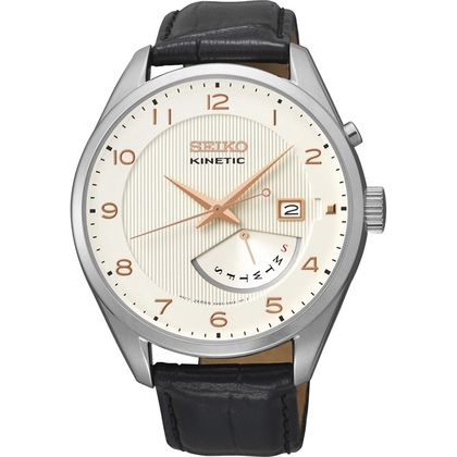 Seiko Kinetic Uhrenarmband SRN049P1 Leder Schwarz