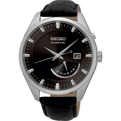 Seiko Kinetic Uhrenarmband SRN045P2 Leder Schwarz