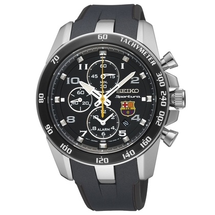 Seiko Sportura FC Barcelona Uhrenarmband SNAE93P1 Gummi Schwarz