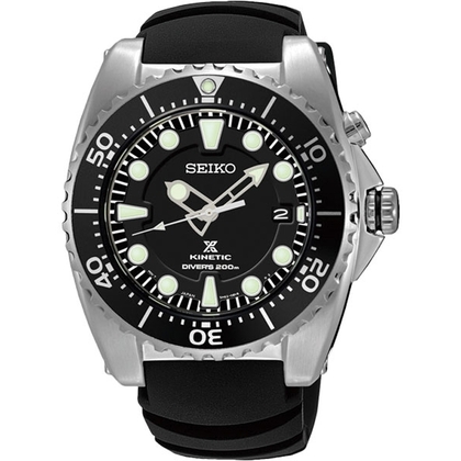 Seiko Kinetic Diver Uhrenarmband SKA371P2 Gummi Schwarz