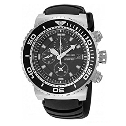 Seiko Chronograph Diver Uhrenarmband SNDA13P2 Gummi Schwarz