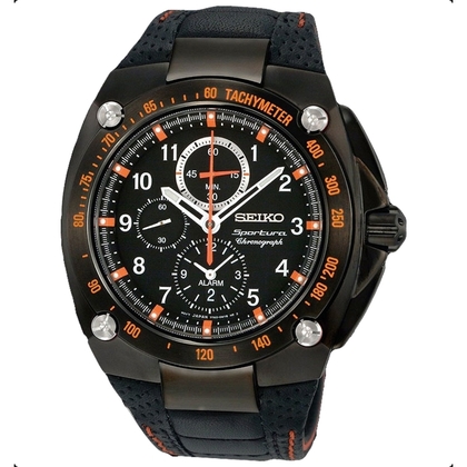 Seiko Sportura Uhrenarmband SNAE37P1 Leder Schwarz