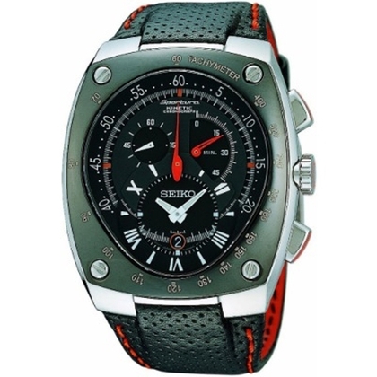 Seiko Sportura Uhrenarmband SNL017 Leder Schwarz