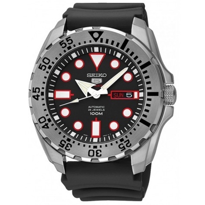 Seiko 5 Sports SRP601 Uhrenarmband Gummi Schwarz