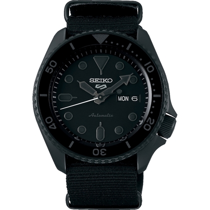 Seiko 5 Sports SRPD79 Uhrenarmband Nato Schwarz 22mm