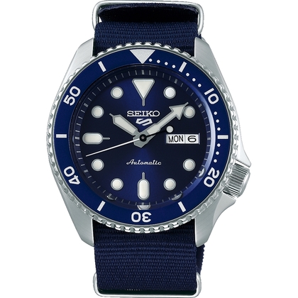 Seiko 5 Sports SRPD51 Uhrenarmband Nato Blau 22mm