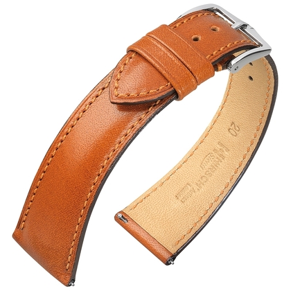 Hirsch Siena Uhrenarmband Toskanisches Kalbsleder Goldbraun