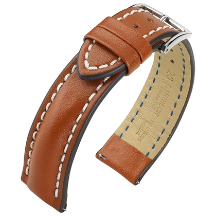 Hirsch Heavy Calf Uhrenarmband Water Resistant Goldbraun