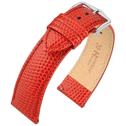 Hirsch Rainbow Uhrenarmband Lizardgrain Rot