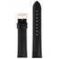William L. Uhrenarmband Schwarze Buffelstruktur mit Rosegoldener Stahlschliesse 20mm