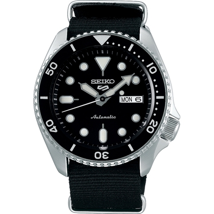 Seiko 5 Sports SRPD55K3 Uhrenarmband Nato Schwarz 22mm