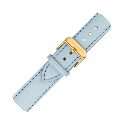 Paul Hewitt Leder Uhrenarmband Hellblau mit Goldfarbiger Schliesse 20mm