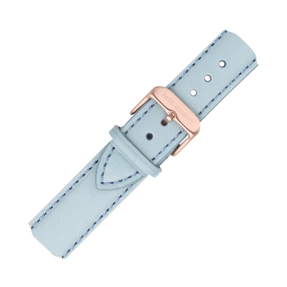 Paul Hewitt Leder Uhrenarmband Hellblau mit Rosegoldener Stahlschliesse 20mm