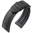 Hirsch Leaf Performance Uhrenarmband Echtes Blatt Schwarz / Kautschuk Schwarz