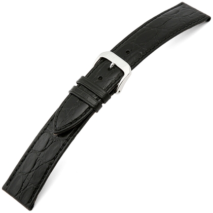 Happel Bahia Crocograin Uhrenarmband Schwarz