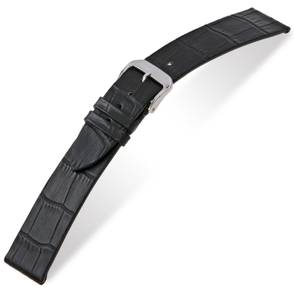 Happel Charleston Alligatorgrain Uhrenarmband Schwarz