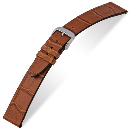 Happel Charleston Alligatorgrain Uhrenarmband Cognac