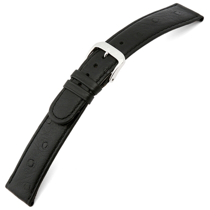 Happel Dundee Vogelstrauß Uhrenarmband Rindsleder Schwarz