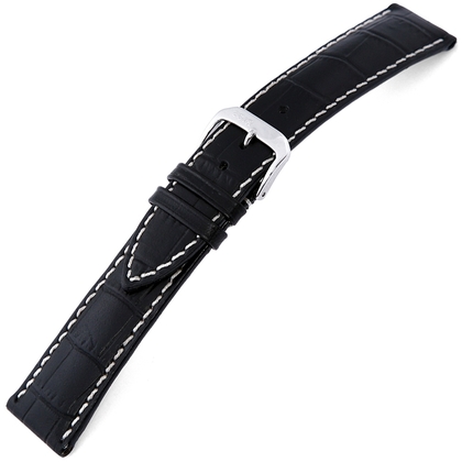 Happel Tupelo Alligatorgrain Uhrenarmband Schwarz