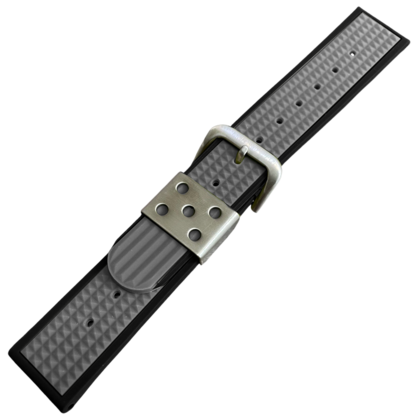 Waffle Strap Uhrenarmband Gummi Schwarz Grau