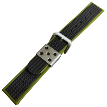 Waffle Strap Uhrenarmband Gummi Grün Schwarz