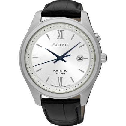 Seiko Kinetic Uhrenarmband SKA771 Leder Schwarz 20mm