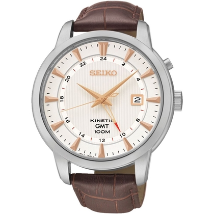 Seiko Kinetic Uhrenarmband SUN053 Leder Braun 20mm