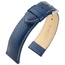 Hirsch Kansas Uhrenarmband Kalbsleder Büffelstruktur Blau mit Weisser Naht