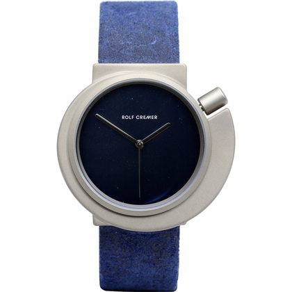 Rolf Cremer Spirale 492340 Uhrenarmband Blau antik Leder 20mm