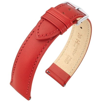 Hirsch Kent Artisan Uhrenarmband Italienisches Kalbsleder Rot