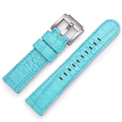 Marc Coblen / TW Steel Uhrenarmband Leder Alligator Türkis 22mm