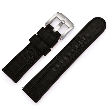 Marc Coblen / TW Steel Uhrenarmband Leder Alligator Schwarz 22mm