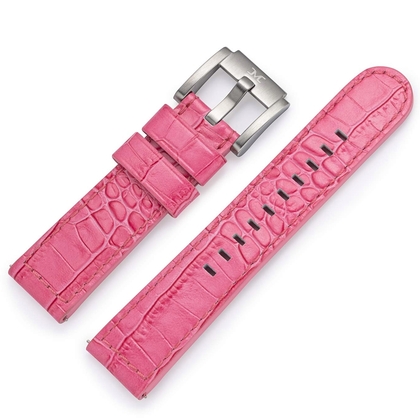 Marc Coblen / TW Steel Uhrenarmband Leder Alligator Rosa 22mm